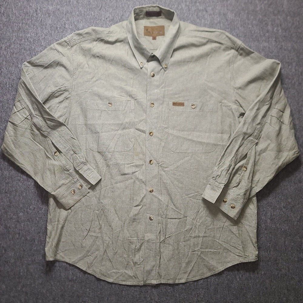 Browning Shirt Men's XL Long Sleeve‎ Button Front Outdoor Hunting Logo